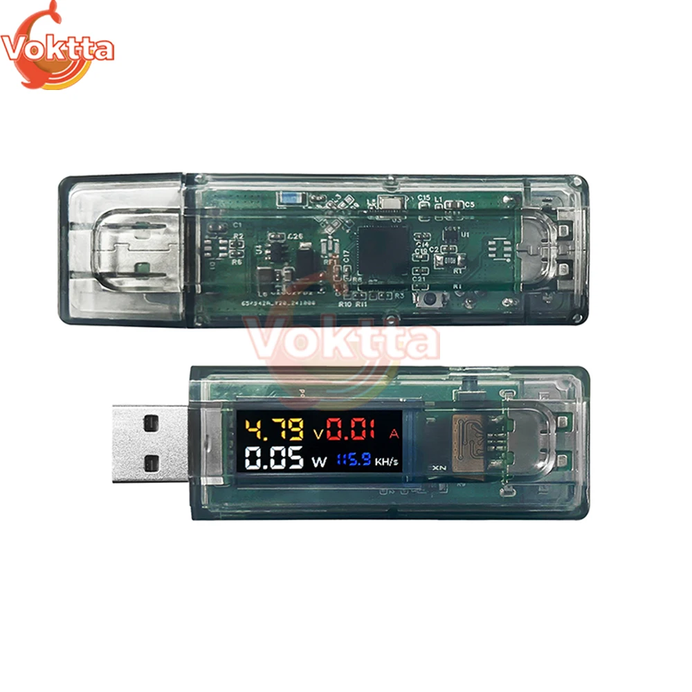 USB Chain Tester TFT 0.96-inch Display voltmeter Ammeter Power Meter DC 5-20V 6A Voltage Current Tester USB-A Series Form Chain