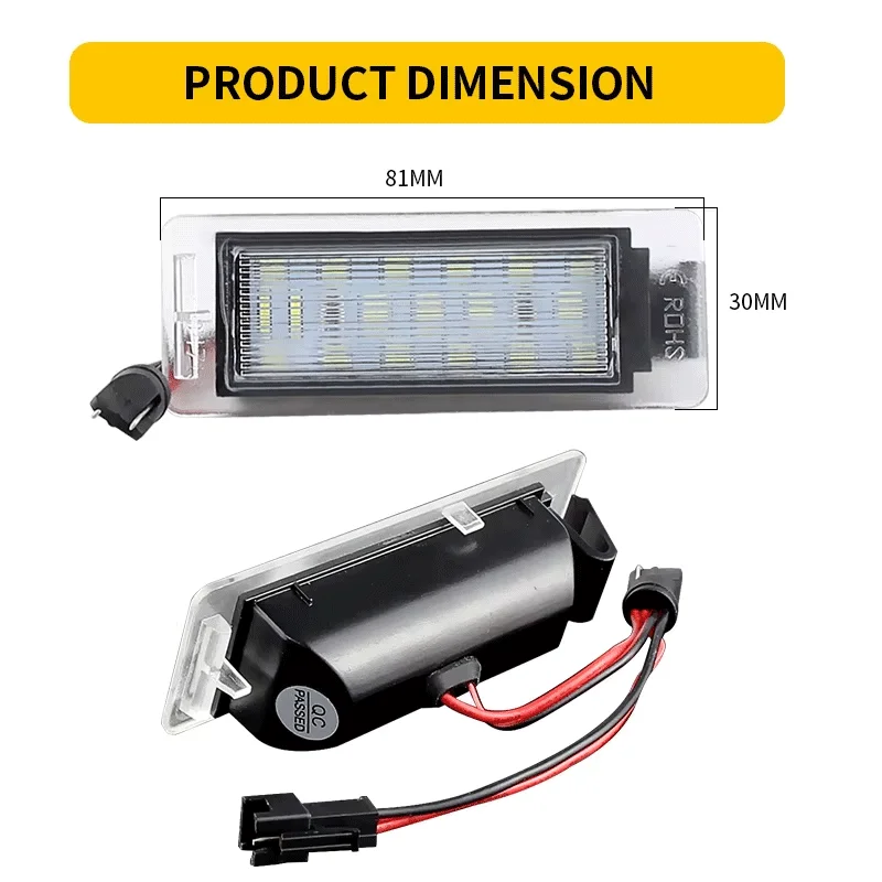 2PC Car LED License Plate Light For Opel Insignia sports Tourer For Chevrolet Camaro Corvette C7 Trax Cruze For Cadillac XTS SRX