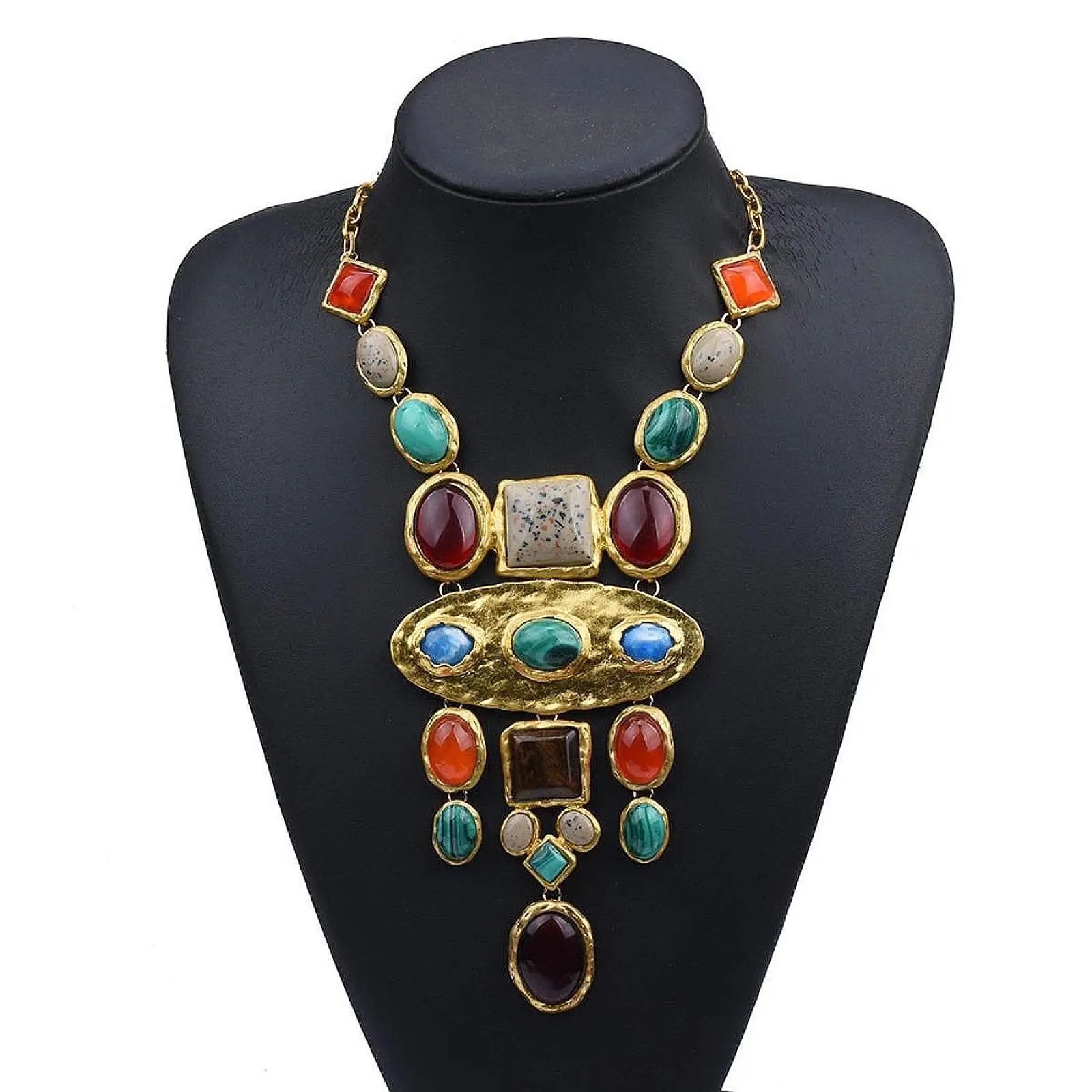 Baroque Style Necklace Chunky Trendy Ethnic for Women Birthday Gift Bohomian