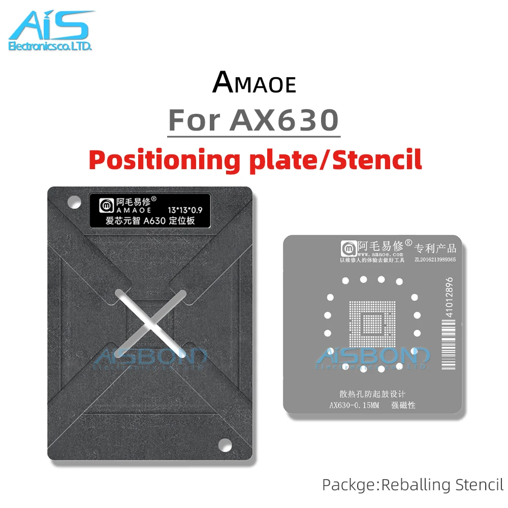 BGA Reballing Stencil Template Station For AX630 AX650 Chip Positioning Plate Plant tin net Steel mesh
