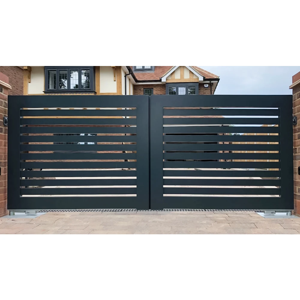 Sleek Modern Design Automatic Swing Opening Aluminum Driveway Gate