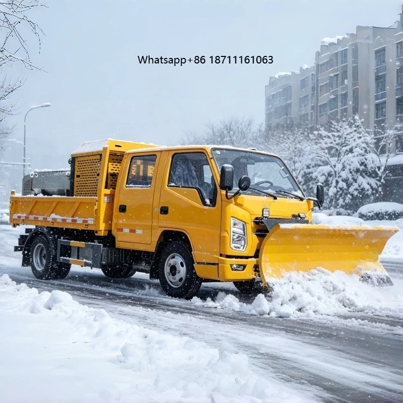 Jiangling 4x2 snow removal truck with salt remover winter road snow removal and ice removal truck