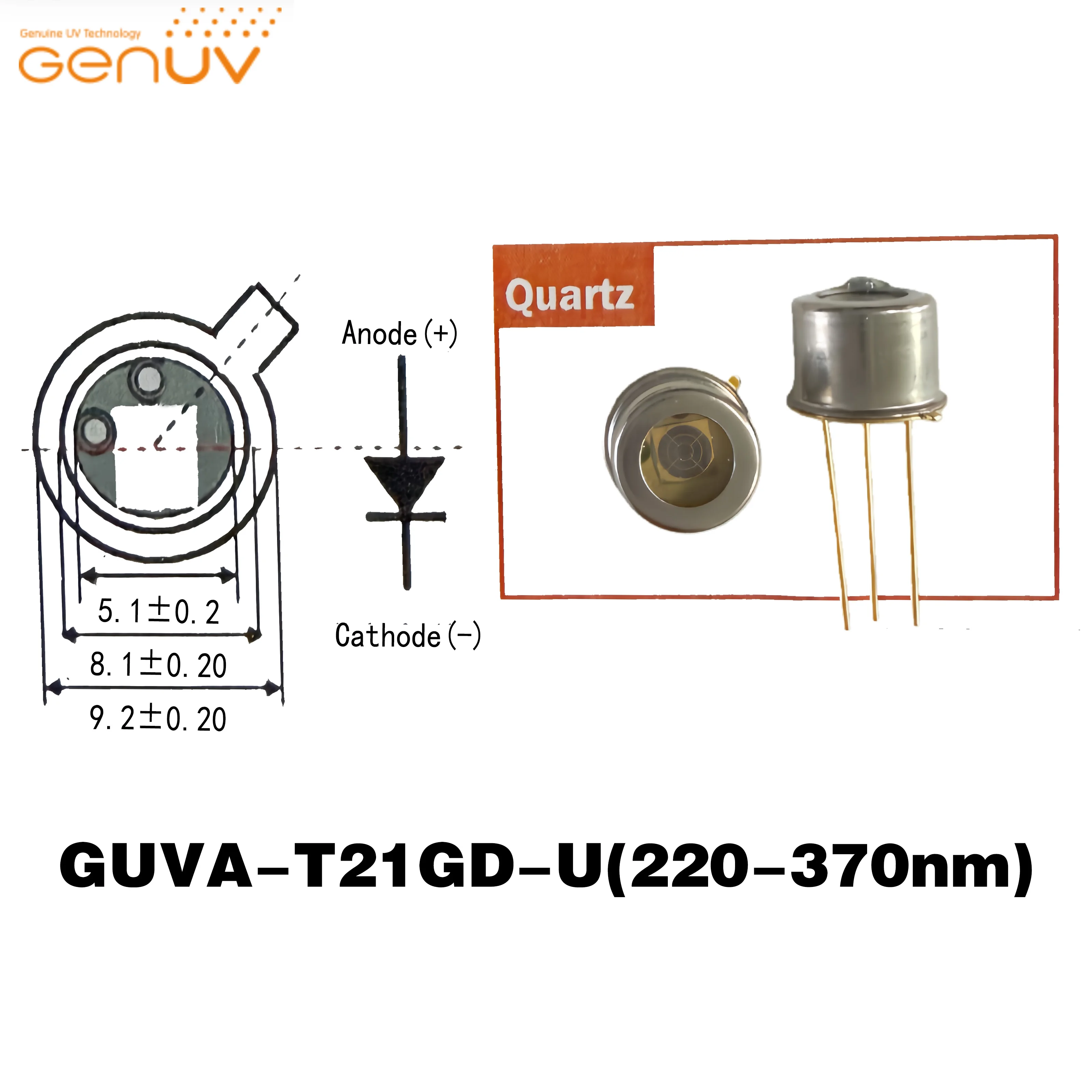 capteur-uv-coreen-genicom-guva-t21gd-u-photodiode-uv-agent-d'usine-original