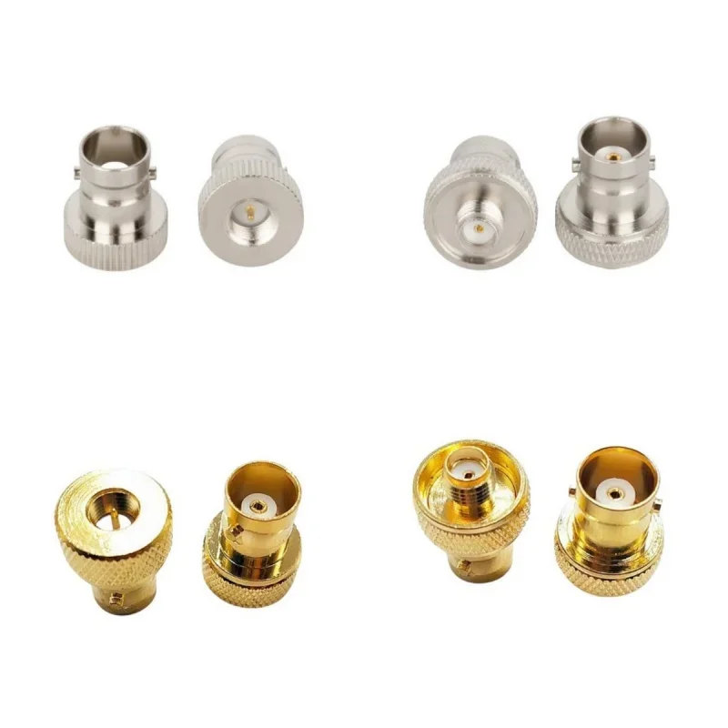 2pcs Q9 BNC to SMA adapter male & female  Disc Adapter Gold Nickel Plated  RF Coax Connector  for Two Way Radio