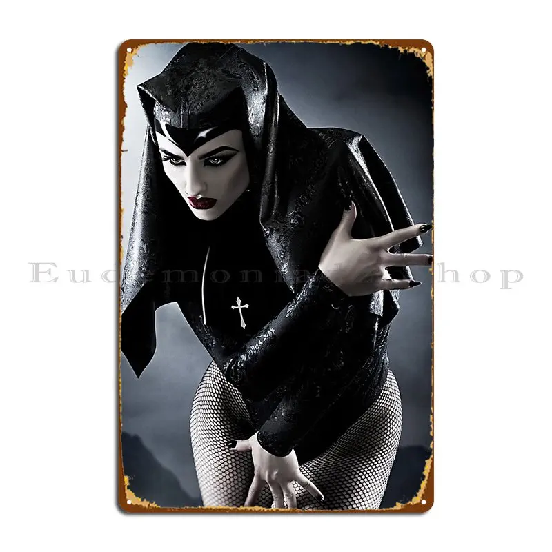 Vampire Nun Metal Sign Club Wall Decor Personalized Painting Personalized Tin Sign Poster