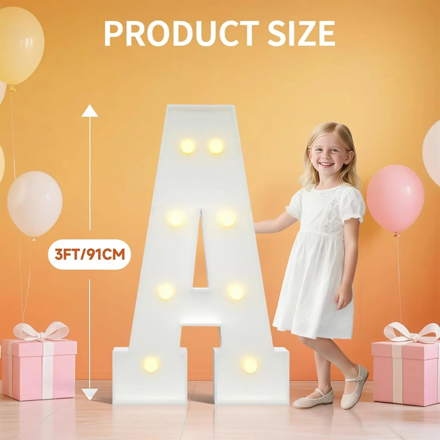 3FT Baby Marquee Letters for Baby Shower for Girl Boy, Large Light Up Sign for Backdrop, Gender Reveal Party Decorations Supplie