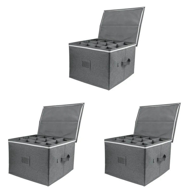 3X Wine Glass Storage Box Collapsible Goblet Storage Box