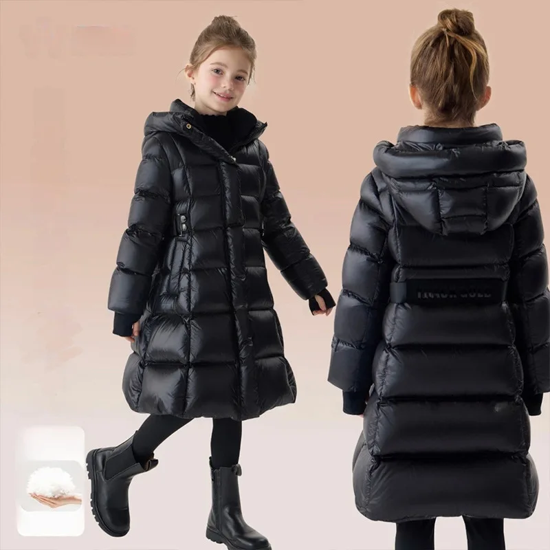 

2024 Winter Jacket For Girls Hooded Warm Children Waterproof Coat 5-12 Years Kids Teenage Cotton Parkas Outerwear Christmas gift