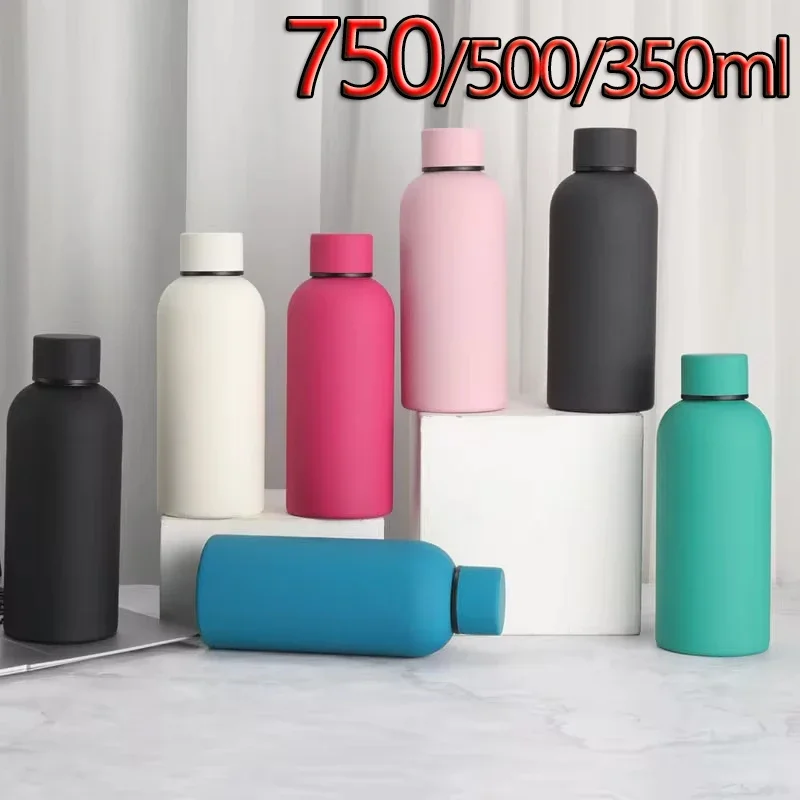 

750/500/350ML Small Mouth Thermos Cup Outdoor Car Stainless Steel Coke Bottle Double Layer Vacuum Cup Sports Kettle Gym Canteen