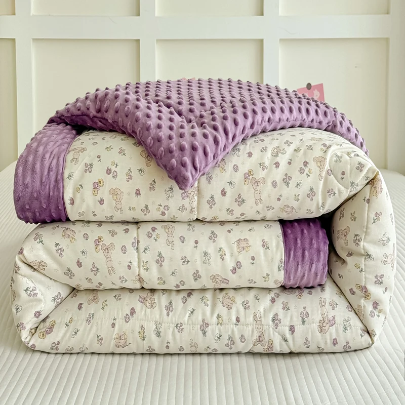 

Pure Cotton Waable Adult Quilt Spring Autumn Winter Double Single Student Dormi Bedding Comforter Duvet Cover Flower Pa...