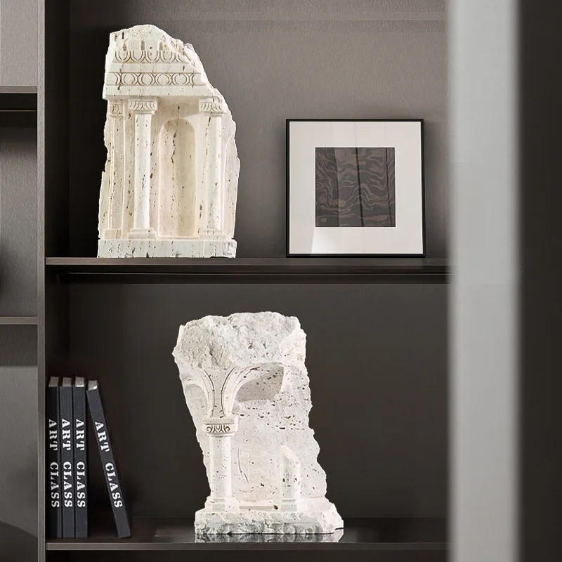 Nordic style light luxury commercial space soft decoration high-end arrangement marble ornament carving art decoration