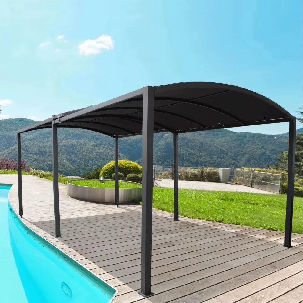 Villa Patio Retractable Carport Custom Heavy Duty Steel Frame Mobile Garage Waterproof Sun Rain Protection For Outdoor Vehicle