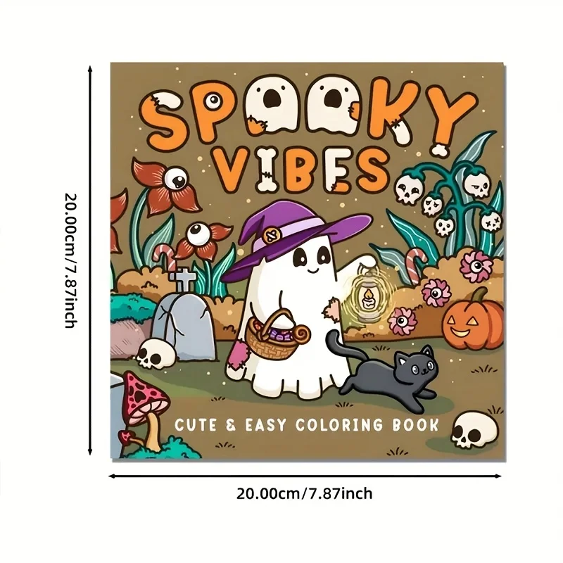 Spooky Vibes Cute Coloring Book Featuring Adorable Creepy Creatures In Cozy Moments For Relaxation Graffiti Painting Books