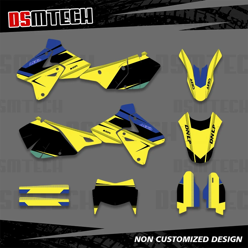 DSMTECH For SUZUKI DRZ 400 SM S E 2000-2020 Full Graphics Decals Stickers Motorcycle Background Custom Number Name 003
