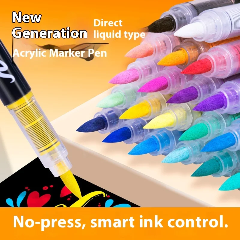 

Professional Acrylic Paint Pens 12-240 Colors Brush Markers Non-Toxic Rock Painting Stone Ceramic Art Supplies DIY Crafts Kit