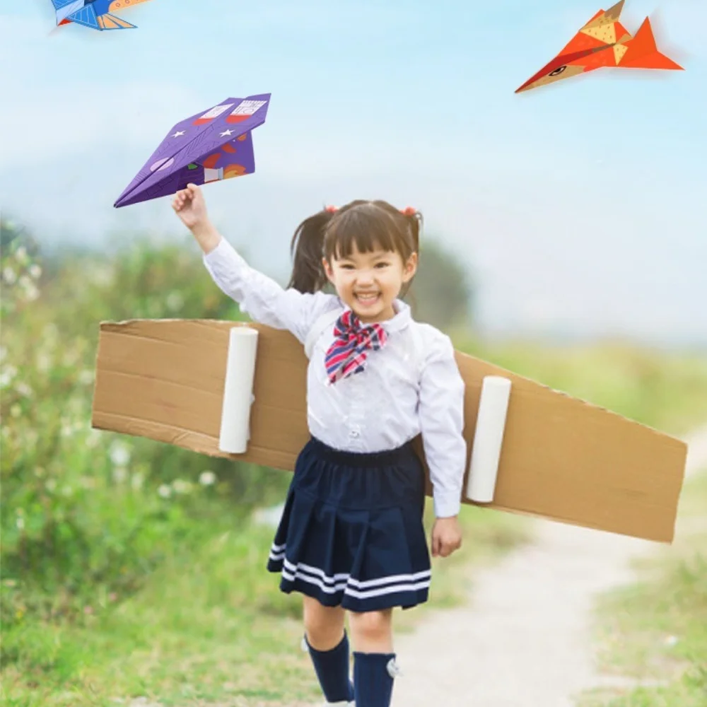 36pcs of Colored Paper - Handcrafted Creative colir Airplane Origami, 3D Origami Manual DIY, Holiday and Birthday Gifts for kids