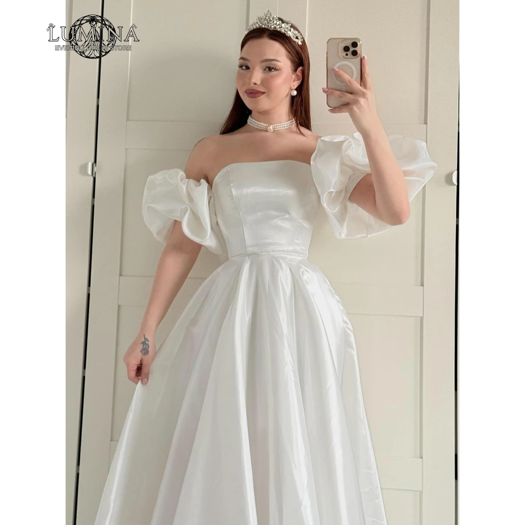

Lumina A Word Elegant Guest Wedding Dresses and Evening Dresses 2026 Luxury Satin Custom Made Birthday Dress Luxury Prom Party