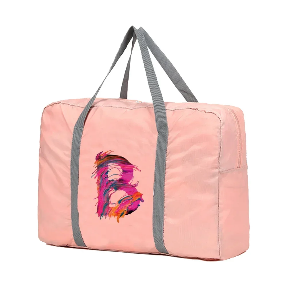 حقائب حمل السفر، حقائب سفر قابلة للطي، حقائب يد ذات سعة كبيرة، منظم ملابس، فرز الأمتعة، حقيبة نسائية بنمط الطلاء