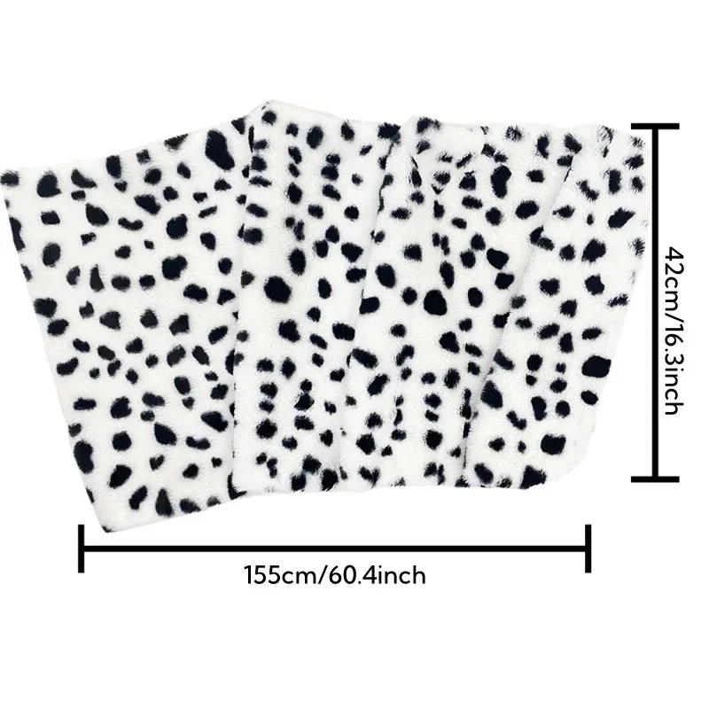 زي Cruella Deville للسيدات، وشاح شال مطبوع عليه دلماسية، أسود وأبيض، زي الهالوين للبالغين للفتيات