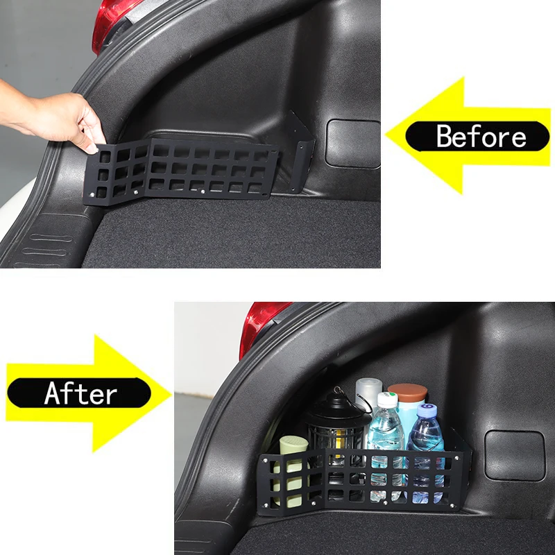 

For 2011-2019 Nissan JUKE Aluminum Alloy Car Trunk Side Groove Storage Paenl Storage Basket Organizer Accessories