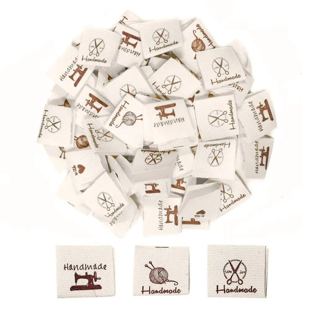 

150Pcs Handmade Sew-on Woven Cloth Labels Sewing Crafting Fabric Tags for Clothes Dolls Hats Shoes Sewing Crafts DIY