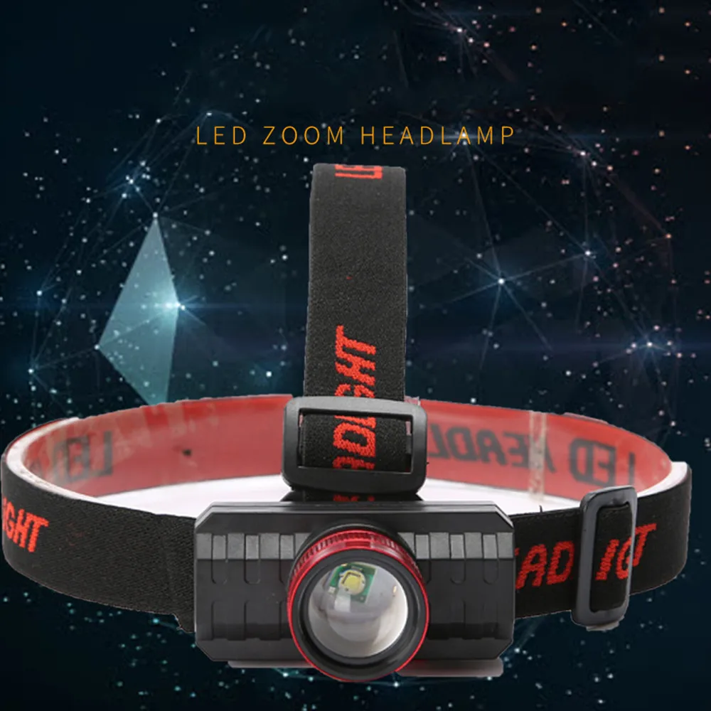 Strong Light Headlamp LED Head Light Small USB Rechargeable Zoom LED Headlamp For Hunting Camping Running