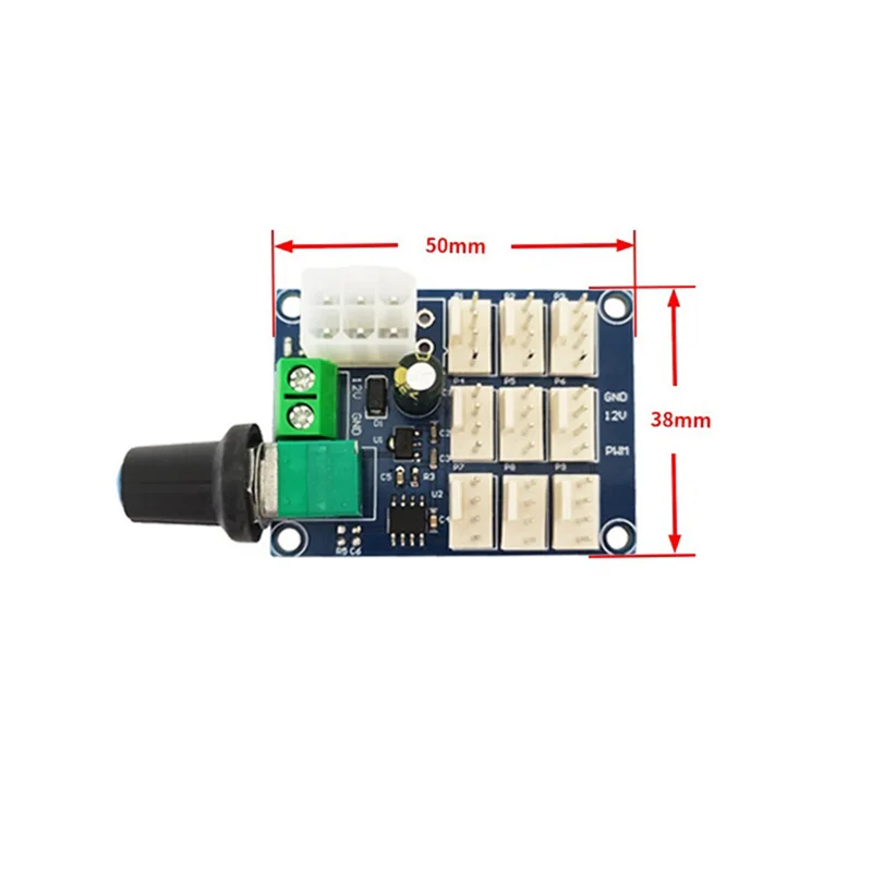 Computer Case Fan Speed Controller 12V Multi-Channel PWM Speed Controller NTC Temperature Control ModuleJAS