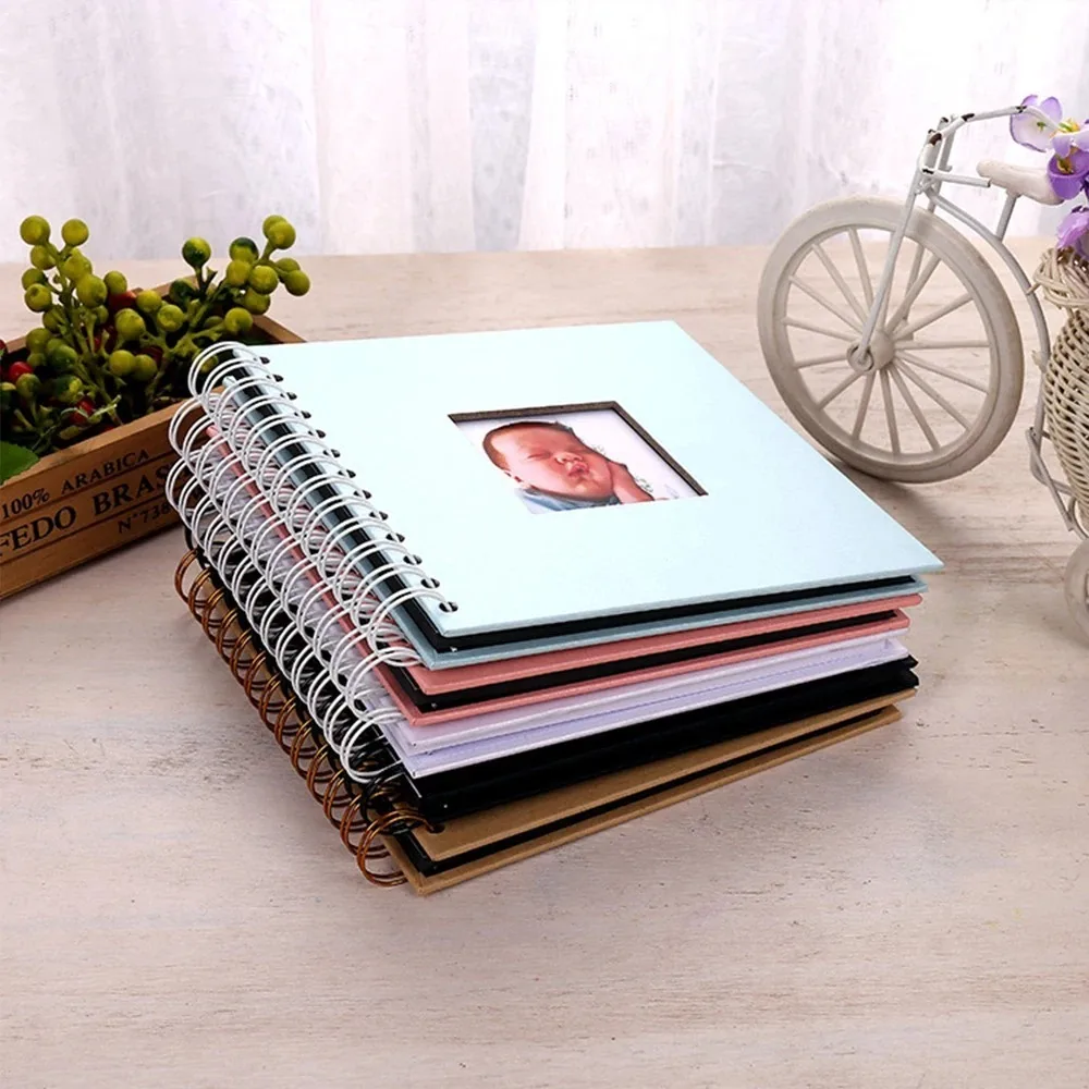 6 Inch Scrapbook Photo Album 20 Internal Pages Cover Window Design Memory Book Paper Anniversary Album For Lover Baby Wedding