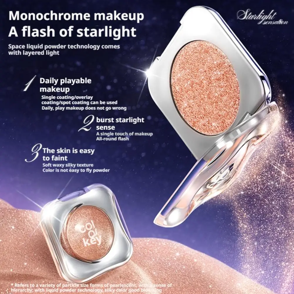 Colorkey Sparkling Monochrome Eyeshadow Palette Color Rendering Without Smudging Beautify Highlight Shiny Monochrome Eye Shadow