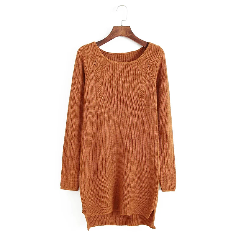 

Faionable Simple round Ne Long Sve Pure Color Mid-Length Sweater New Winter Women's Clothing Comfortable Crew Ne Swe...