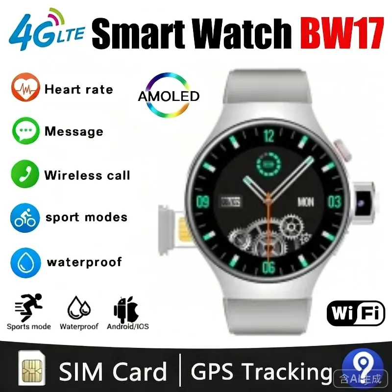 

BW17 Smartwatch for Men and Women, 1.50" AMOLED Display, 360mAh Long-Life Battery, Fitness Tracker with Heart Rate Monitor