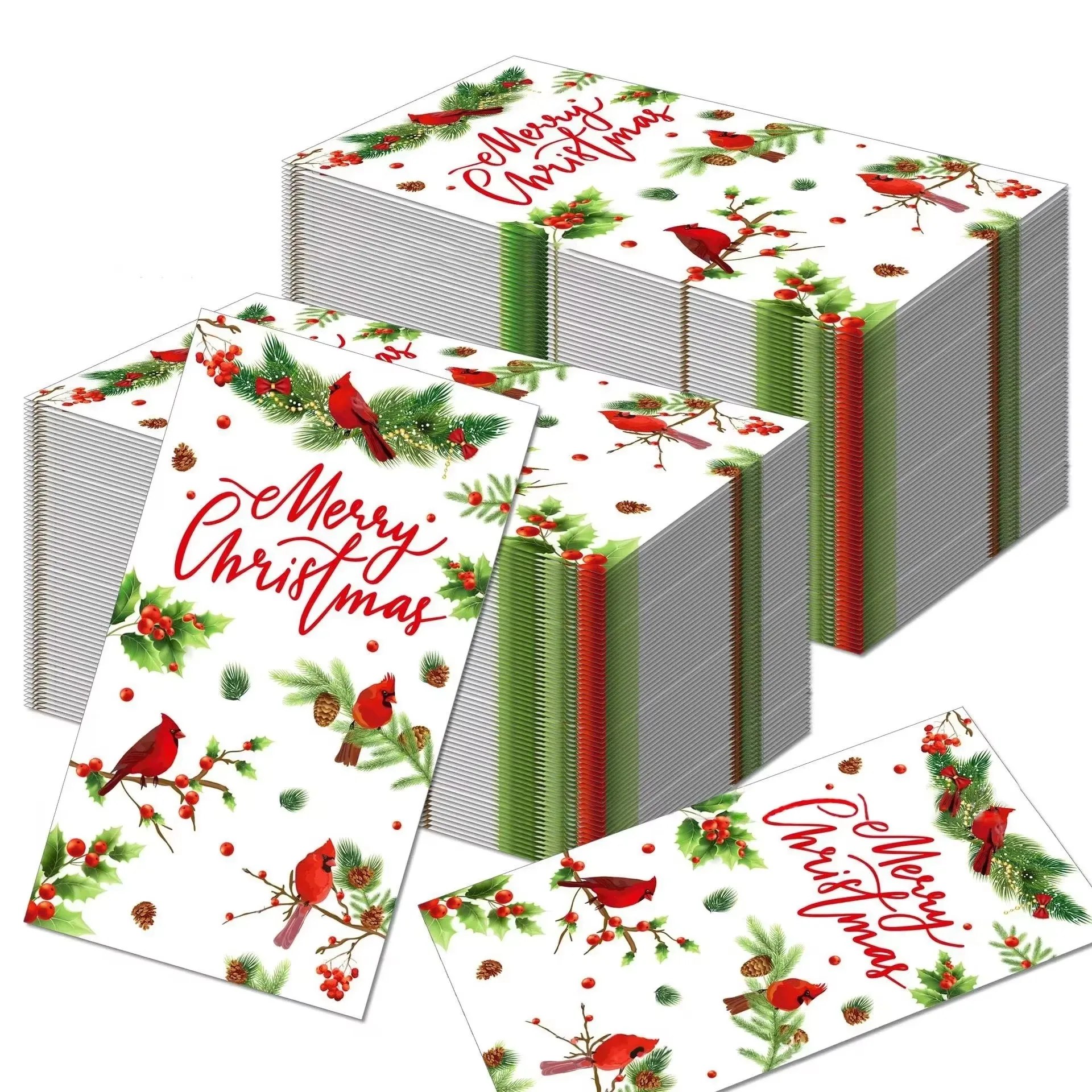 20 قطعة عيد الميلاد المناديل الورقية 34x40 سنتيمتر المتاح البونسيتة ندفة الثلج الزنجبيل رجل عشاء مناشف اليد لعيد الميلاد ديكور الحفلات