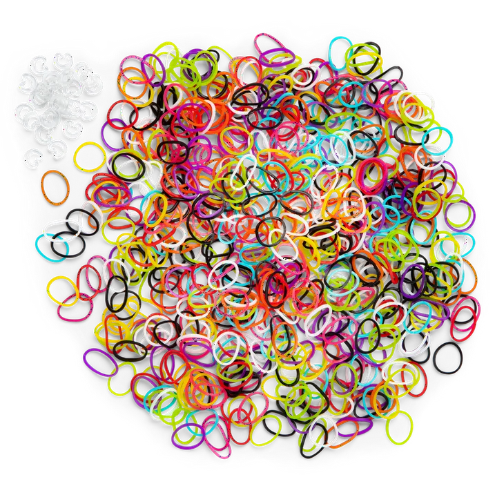 Mix Rubber Bands with 24 C-Clips (600 Count), 7+