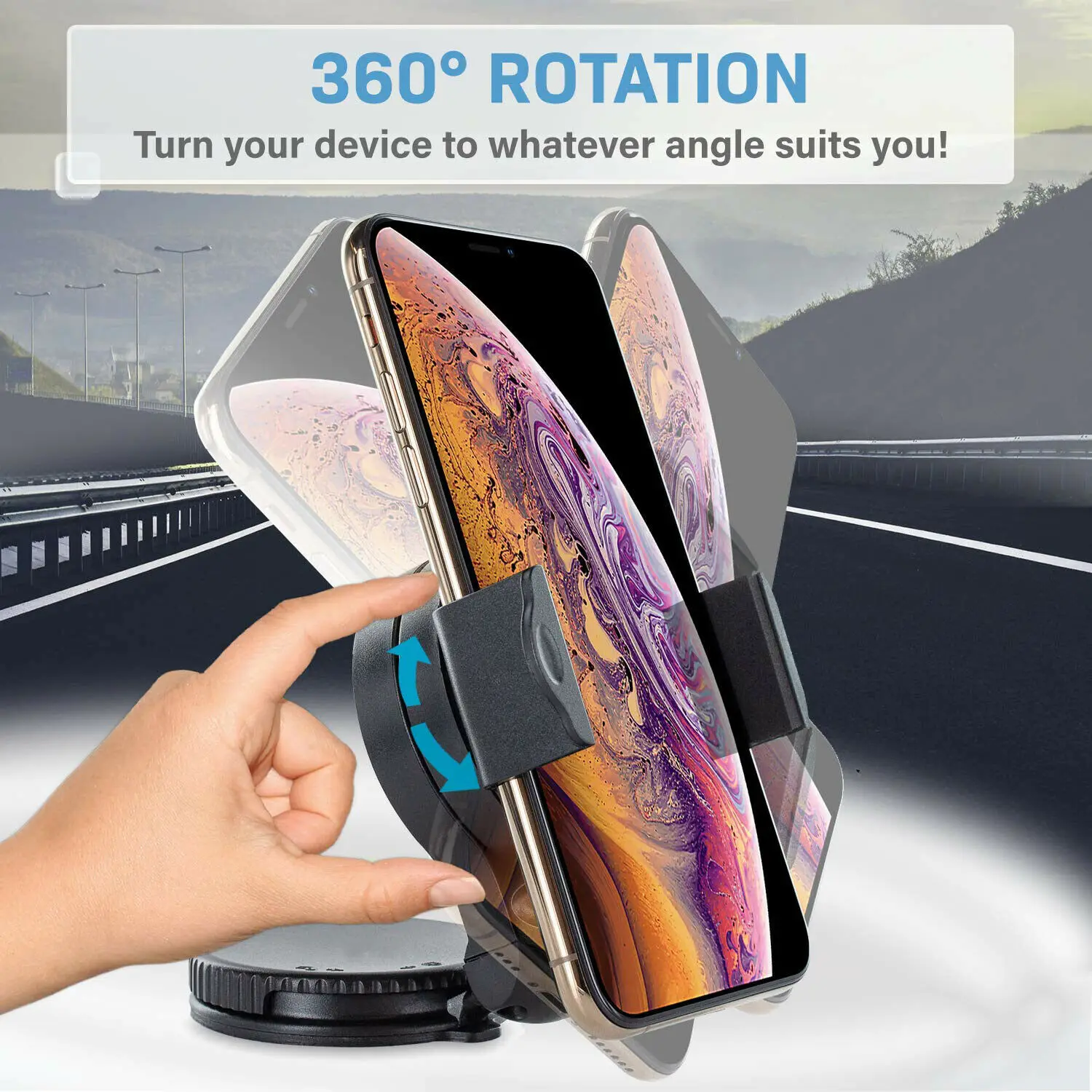 

Регулируемый на 360° автомобильный держатель для мобильного телефона, приборная панель, всасывание ветрового стекла, универсальное крепление, британский совместимый автомобильный держатель для телефона, противоскользящий