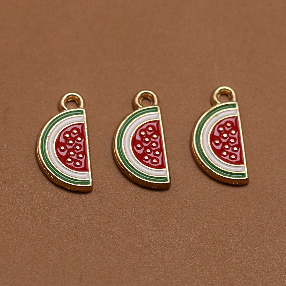 

20 Pcs Watermelon Earrings DIY Pendant Charm Alloy Necklace Key Chain Jewelry Making Pendants