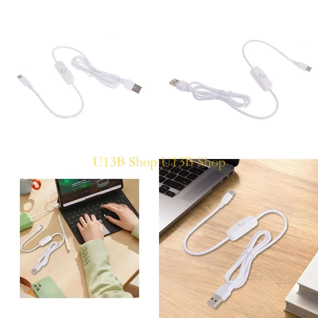 U13B Convenient Type-C USB Cable withSwitch for Mobile Devices Hubs Phones USB-A
