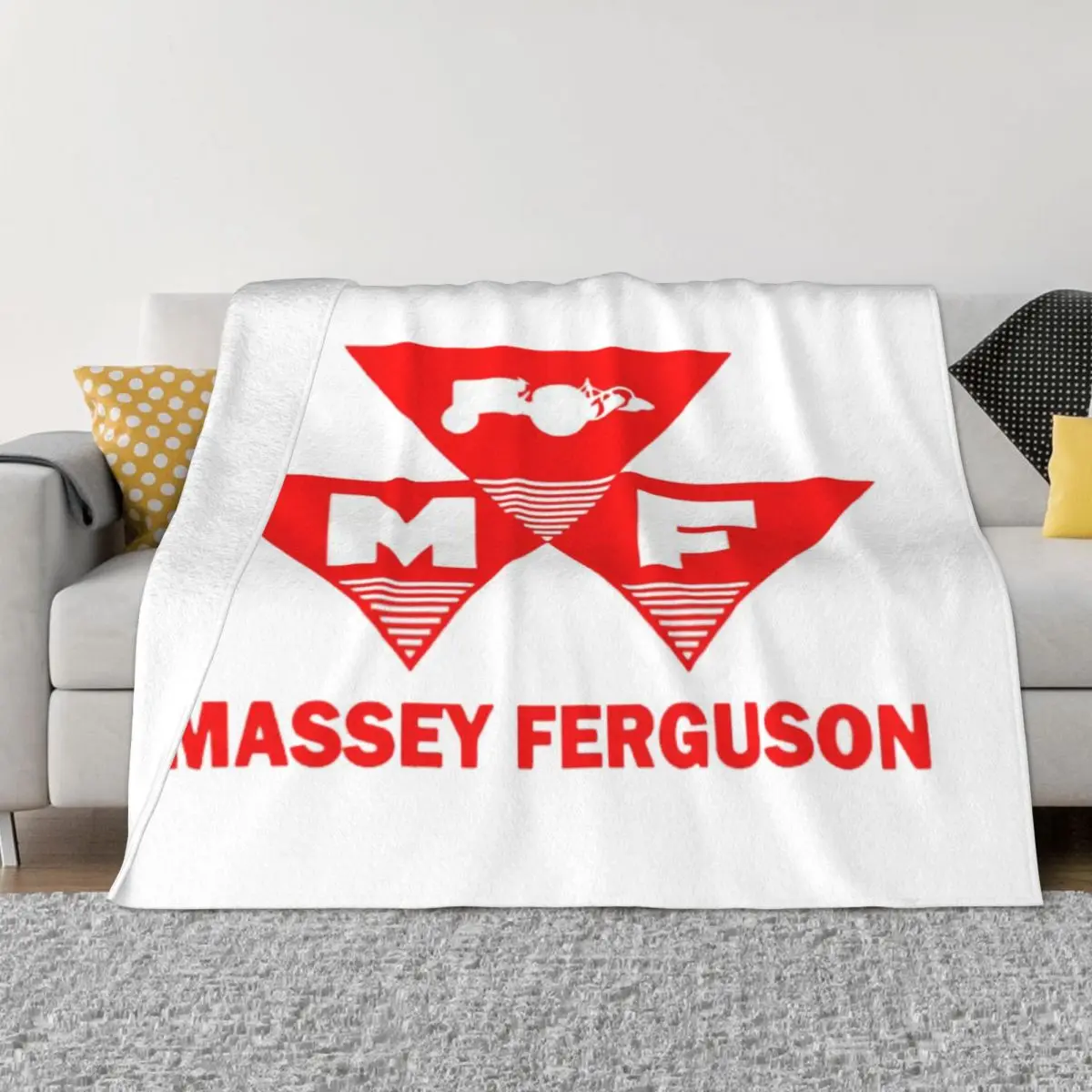 Massey Ferguson Living Room Fluffy Soft Blanket Decorative Sofa Blanket Simple Anti-Dirty Portable Windproof Blanket Soft