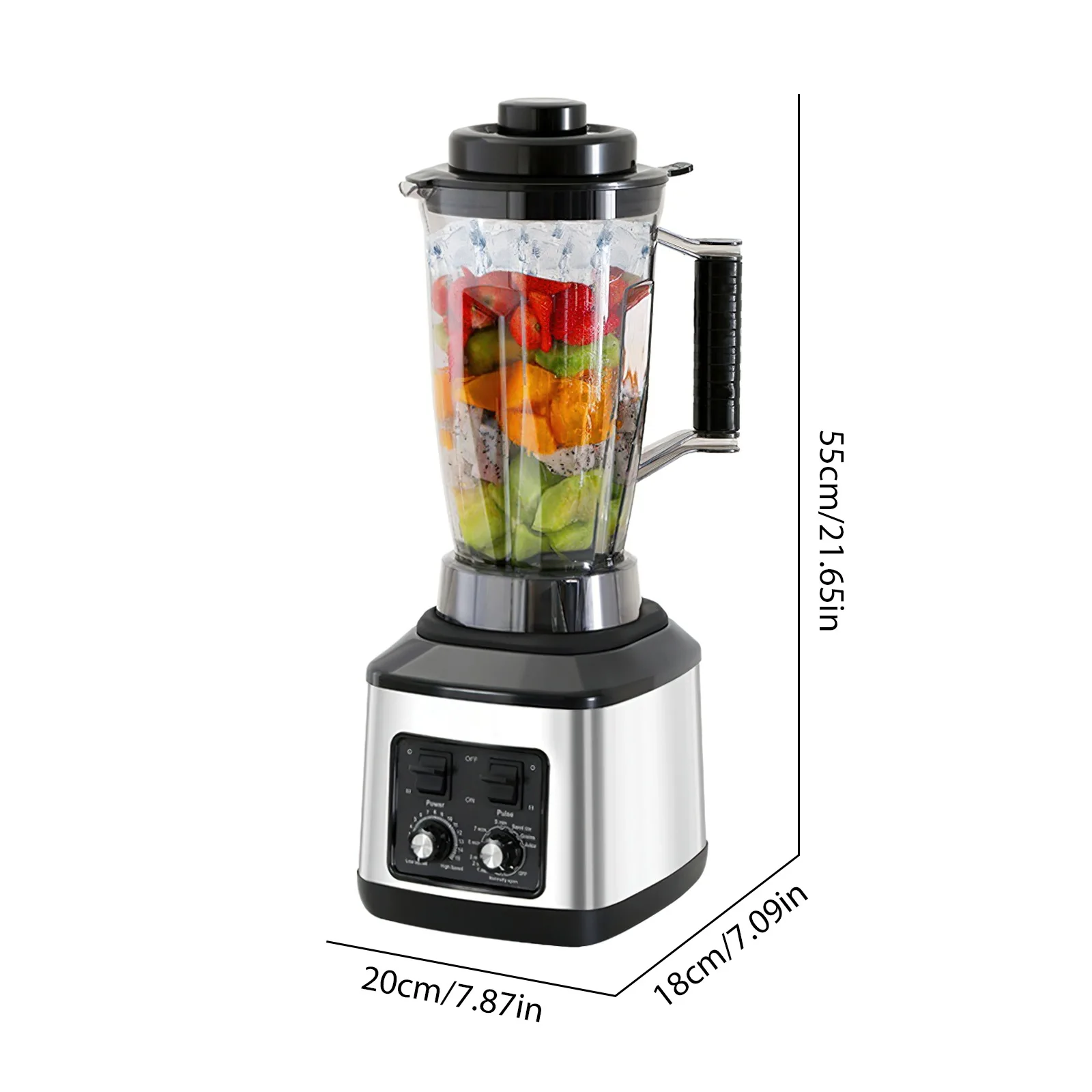 9500W Tischmixer, Entsafter, Smoothie-Maker 3-in-1, 0,5/1,5/3L Behälter, Küchenmaschine, Blenderboxer für Eis, Nüsse, Früchte – Detail 2