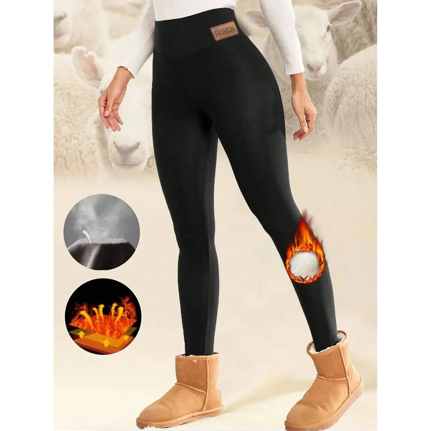 

Super Warm Winter Leatherlabel Women's Skinny Leggings Comfortable Stretchy Base Layer Pants for Ladies