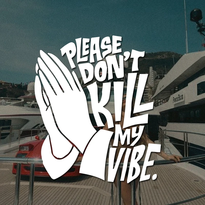 “PLEASE DON'T KILL MY VIBE.”Stickers,funny decal high quality sticker for cars trucks motorcycles &laptops!