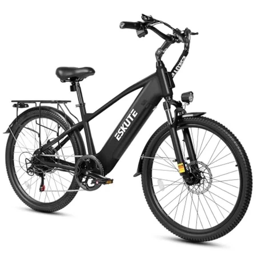 

Adult electric bike for urban commuting, aluminum alloy frame, matte black finish, 840 Wh removable battery with 28MPH top spee