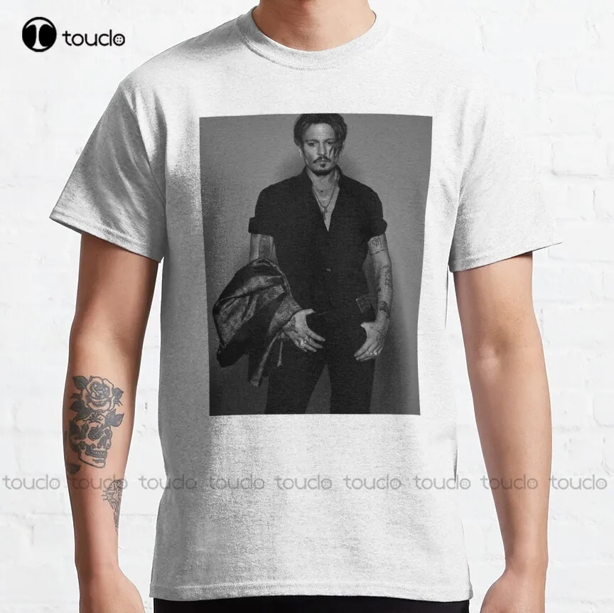 Johnny Depp Classic T-Shirt Johnny Depp Grandpa Shirt Cotton Outdoor Simple Vintag Casual Tee Shirt Custom Aldult Teen Unisex