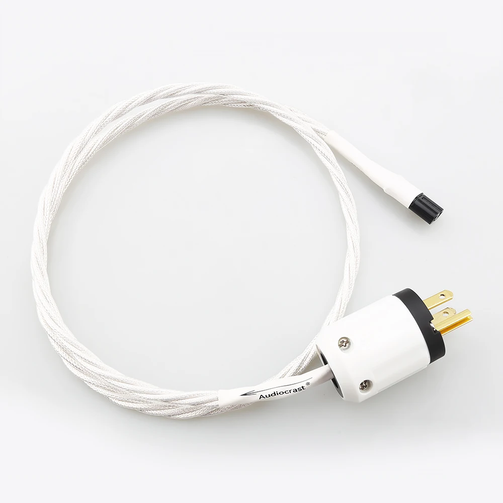 Audiocrast HIFI 7N OCC オーディオファイルグレードのオーディオ電源コード EU/US 電源ケーブル、金メッキ、mini8 形状のテールコネクタ付き