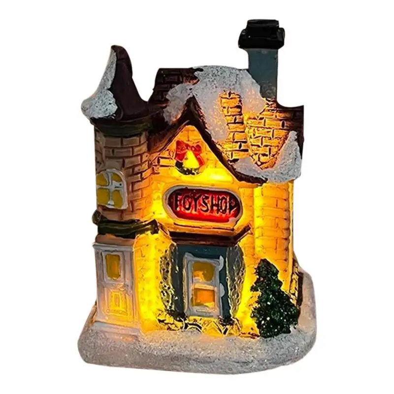 Christmas Houses Vintage Miniature House Lamp Aesthetic Battery Operated Bedside Lamp Collectible Buildings Table Centerpieces