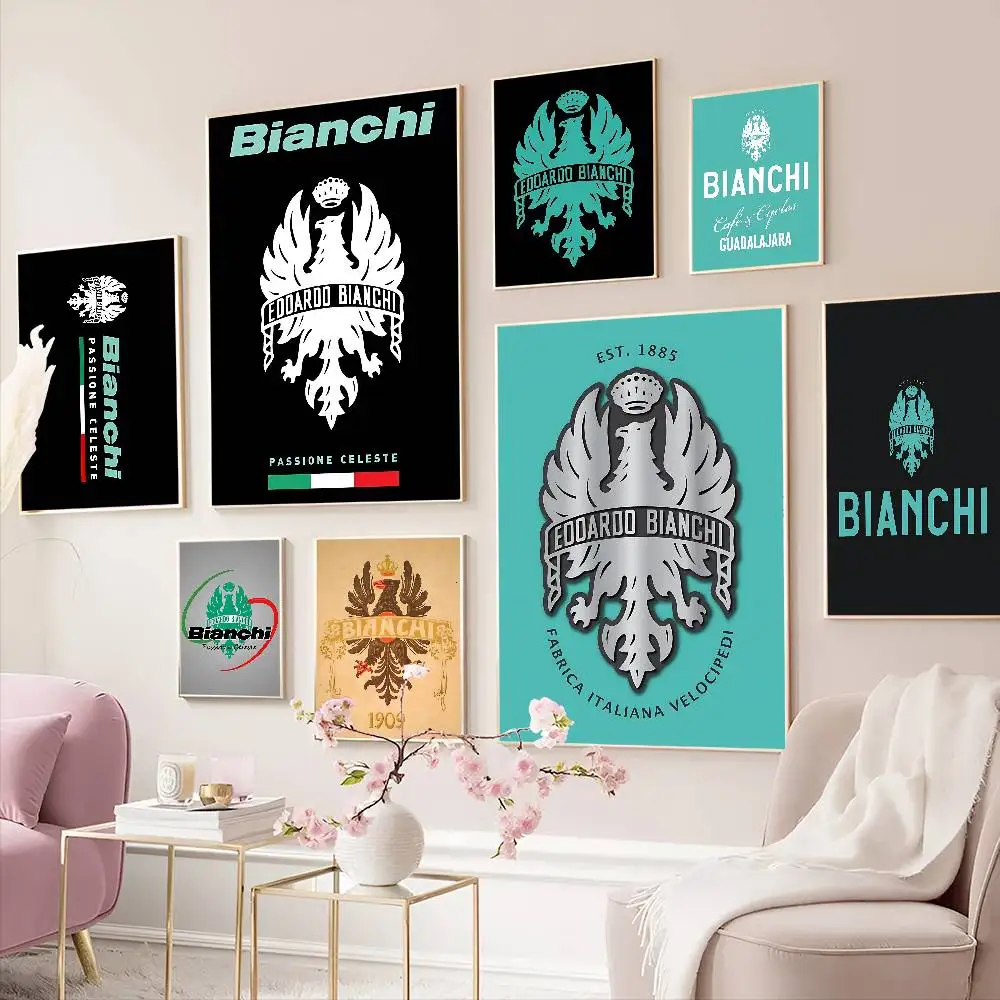 Póster de Papel Blanco de Lujo B-Bianchi, Adhesivo de Papel Impermeable, Decoración de Pared para Cafetería o Bar, Arte Estético