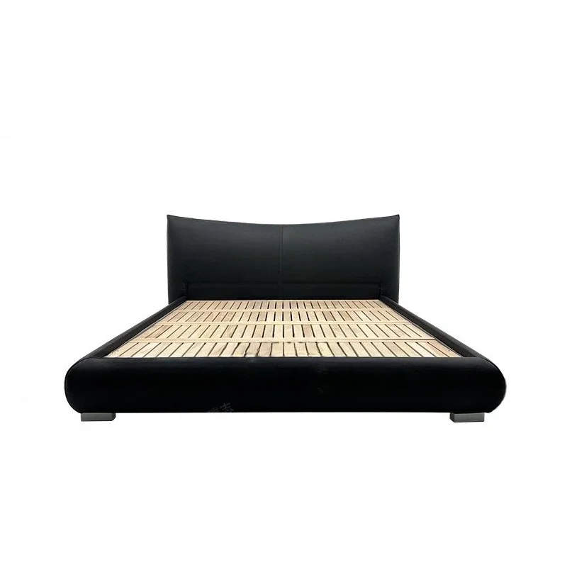 

Italian minimalist, leather bed, minimalist Internet celebrity creative designer, master bedroom, double