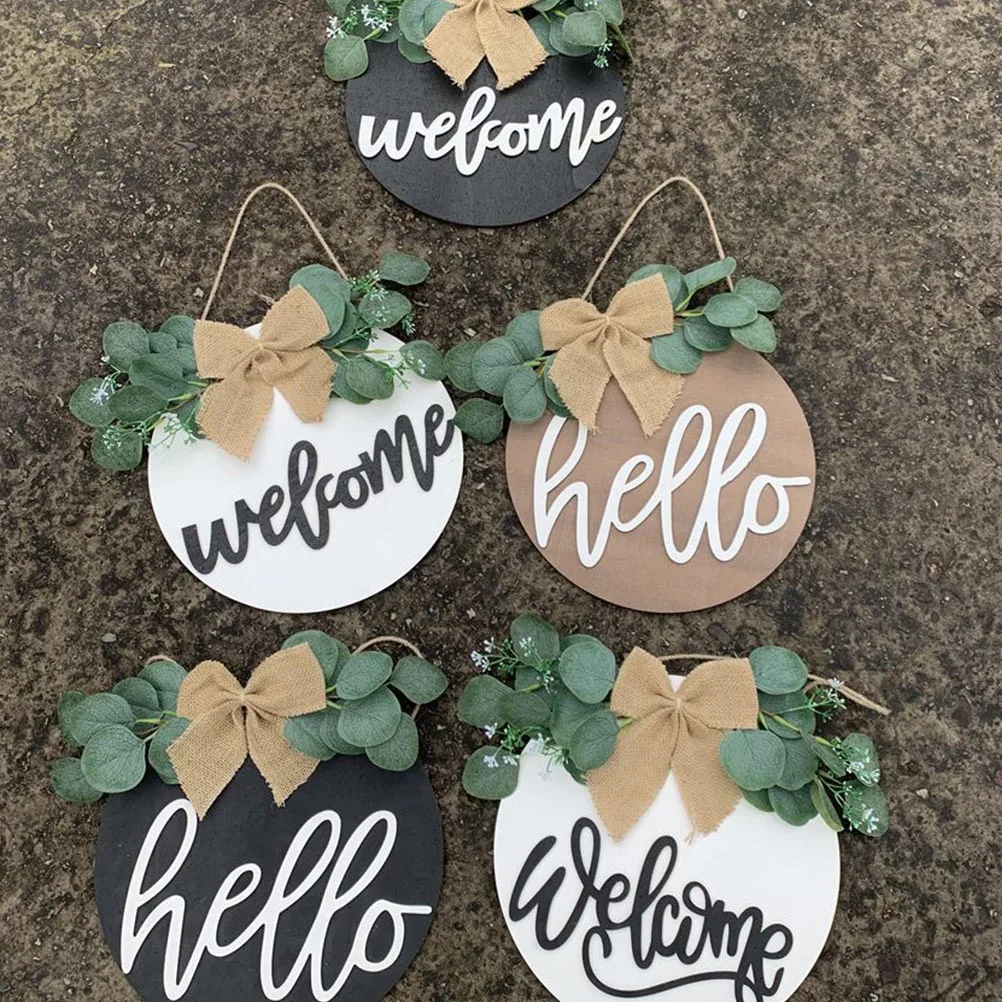 

3 Sets Unfinished Wooden Cutouts Diy Door Hanging Wood Slice Sign Decoration Craft Home Ornaments For Graffiti Party Interior