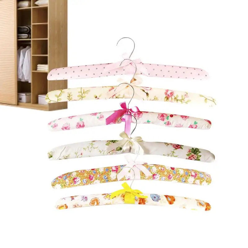 6pcs Clothes Padded Wedding Dress Hangers Drying Bride Pants Hanger No Shoulder Bump Hangers