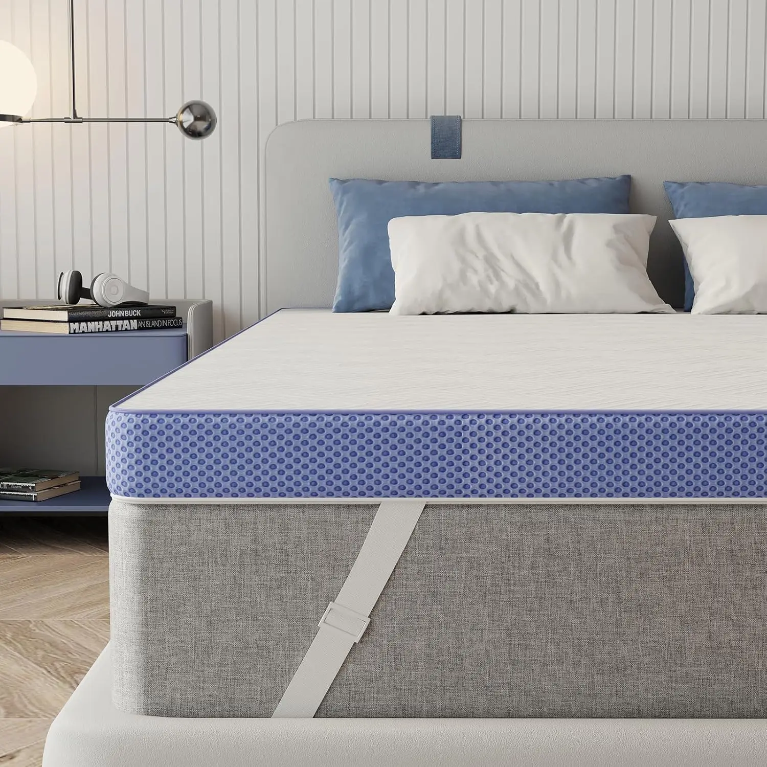 

Queen Mattress Topper Memory Foam, 3 Inch Queen Size Mattress Toppers, Cooling Mattress Bed Topper, Washable Cover, Elastic Band