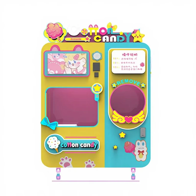 Customized Commercial Grade Cotton Candy Vending Machine Professional Marshmallow Vending Equipment For Small Business Startup